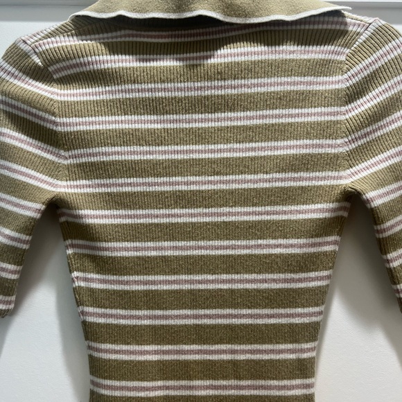 Striped V-Neck Ribbed Dress - Picture 5 of 6